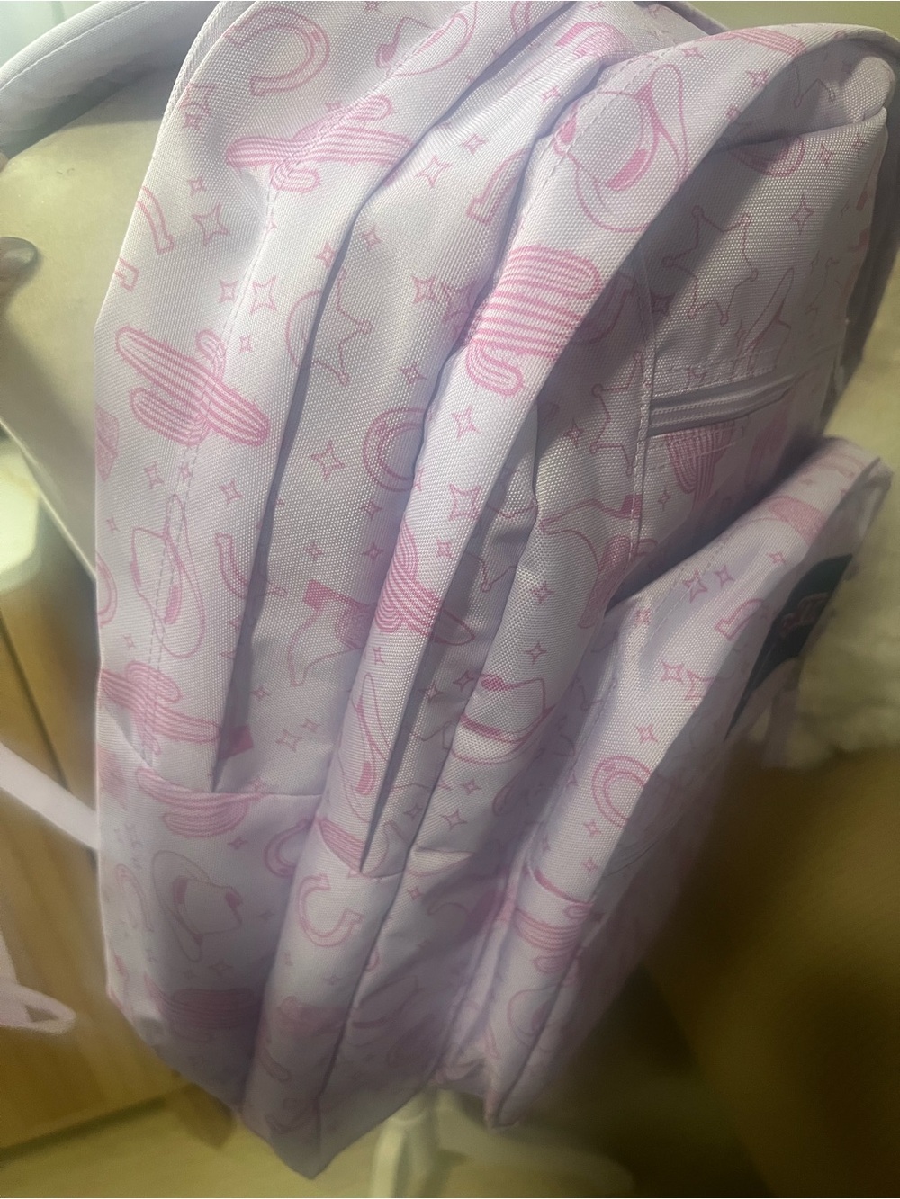 JanSport Lavender Patterned Backpack - Picture 13 of 16